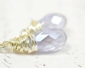 Light Purple Crystal Earrings on Sterling Silver, Swarovski Crystal Drops