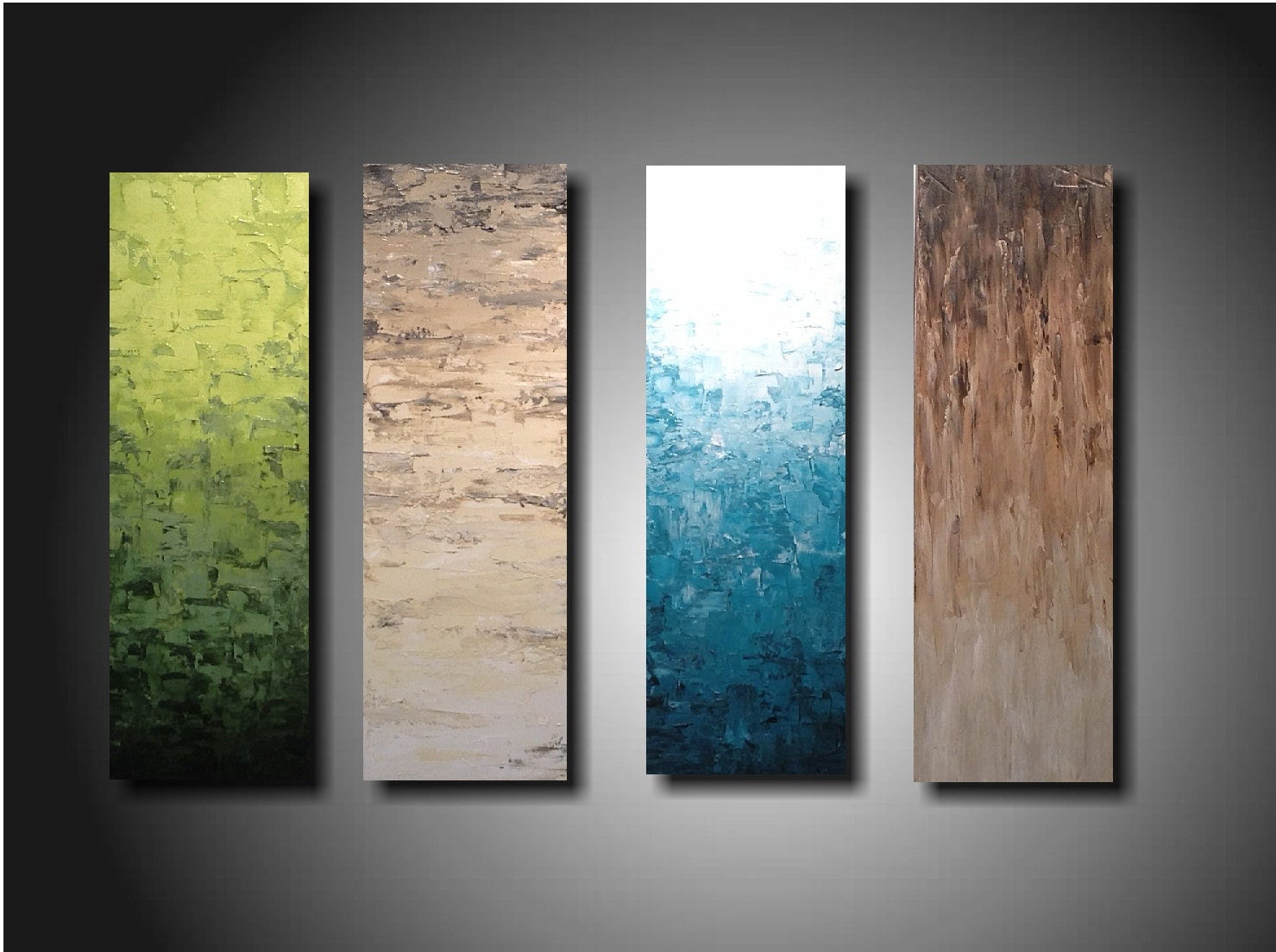 ORIGINAL Abstract Contemporary Fine Art Abstract Custom Textured modern 4  Piece Painting 24 Inches X 32 Inches -----Indifference------