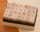 New-Small but not Mini Japanese Garamond Capital Letters Stamp Set - for card making, scrapbooking, Journaling, invitations