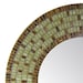 Large Mosaic Mirror - Round Light Green & Brown
