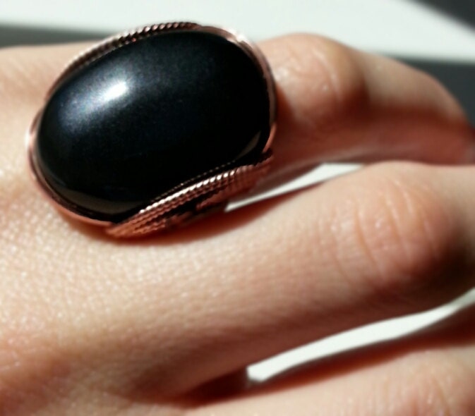 Mystic Obsidian Ring, Rainbow Obsidian, Purple Glow, Peacock Green, Rose Copper, Any Size, Custom Made, Handmade Ring, Summer Fashion