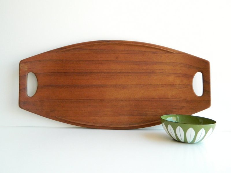 Dansk staved teak surfboard tray large