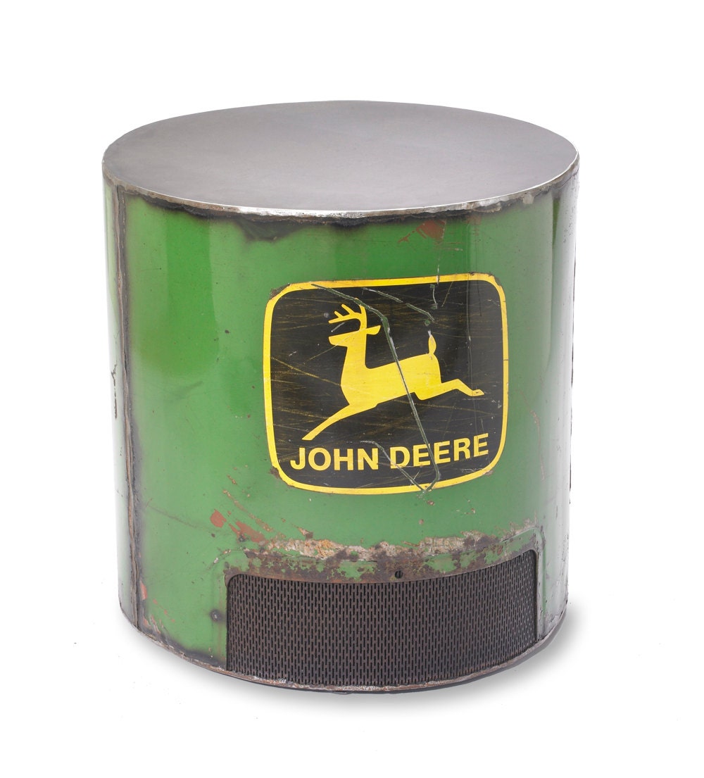 Reclaimed Green Side Table Round Deere
