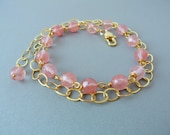 Renée Zellweger Celebrity Gift Replica - Pink Watermelon Tourmaline Triple Wrap Bracelet/Necklace