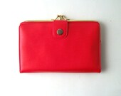 vintage red vinyl wallet change purse womens accessories accessory mid century modern retro ladies