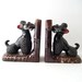 vintage black poodle bookends pair dogs ceramics figurines books mid century modern retro collectible decorative home decor japan