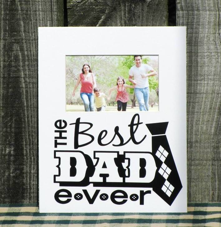 8X10 Picture Frame Photo Mat Best Dad Ever Sentiment Free Shipping
