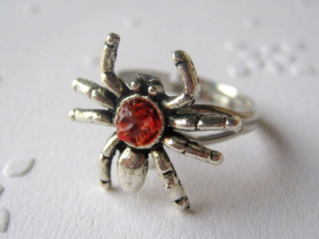 Spider Ring, Small Spider Ring, Silver Spider Ring, Adjustable Spider Ring