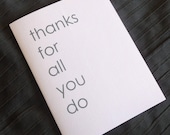Thanks for all you do - note card