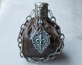 100 Year Old Leather Purse French Fleur de Lis