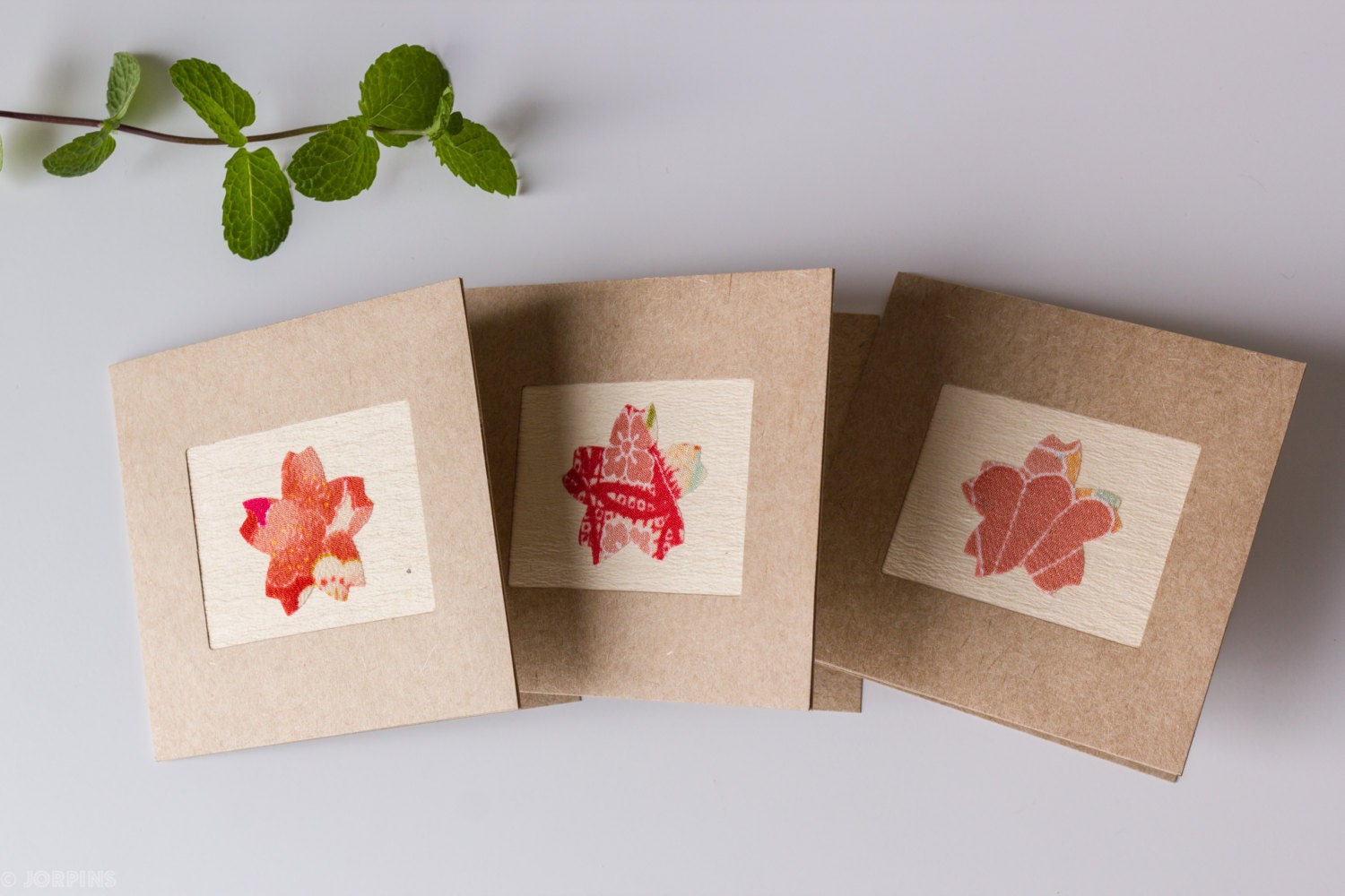 Japanese Sakura mini cards - Set of three - Pink peach