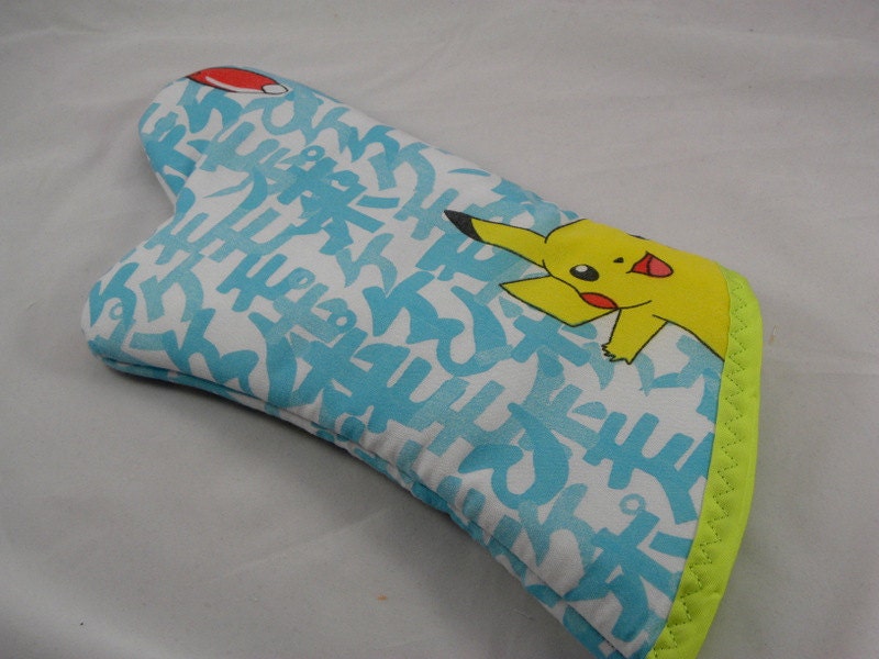 Pokemon oven mitt -reclaimed fabric