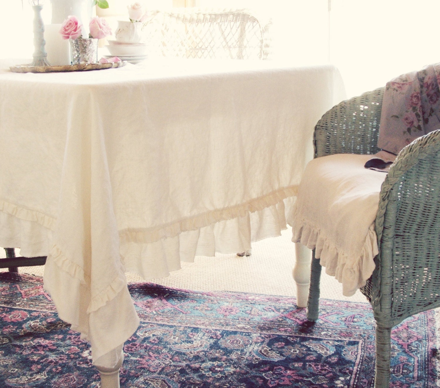 Shabby Layered Torn Ruffle Throw