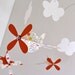 Baby Mobile, Airplanes in Orange with Windowpane Pattern