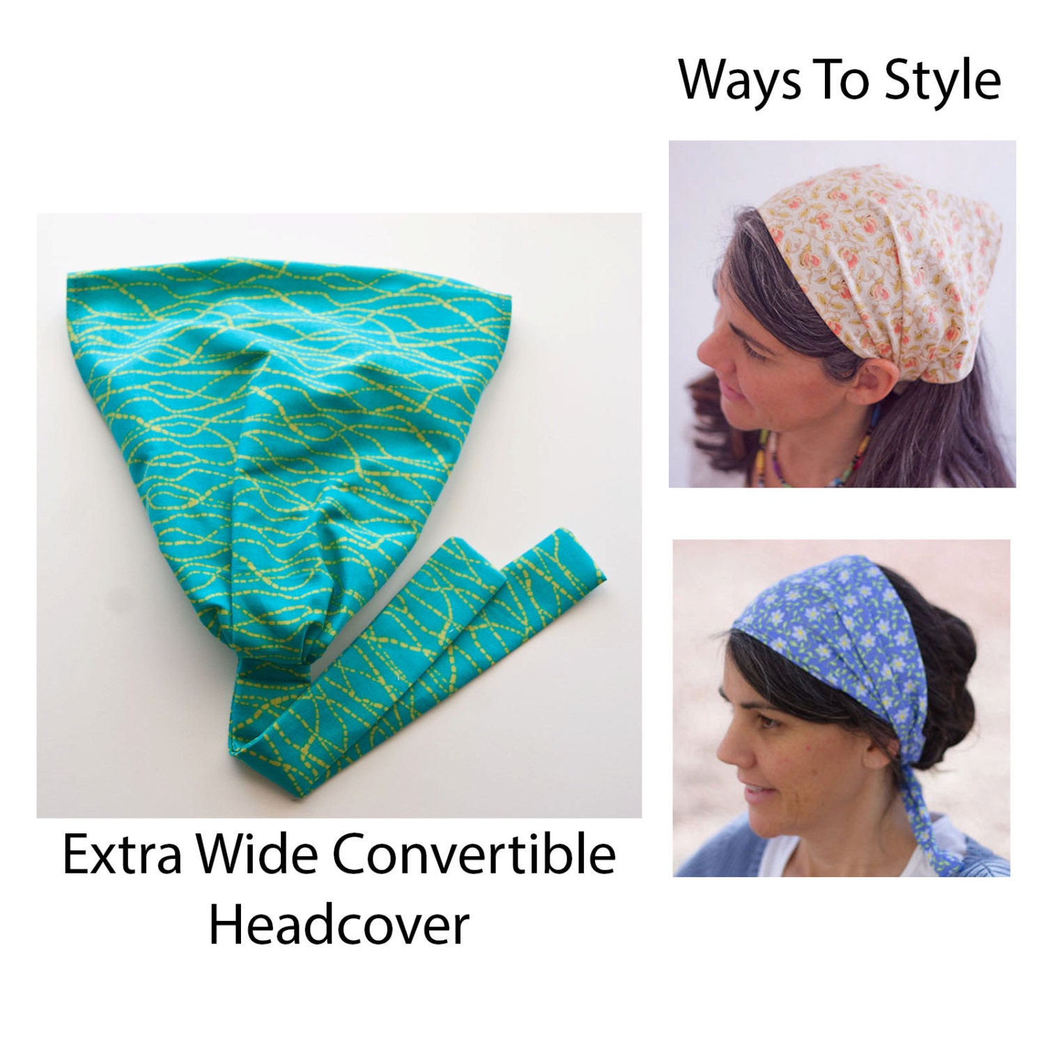 Retro Boho Headband  Bohemian  Head Wrap Hair Scarf Headcovering --