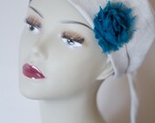 Linen Chemo Scarf  --  Cancer Turban Hat for Alopecia Hair Loss -- Natural Linen Headwrap