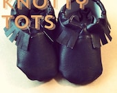 Brown Black Tribal Baby Moccasins soft-soled faux leather shoes for babies and toddlers re-purposed