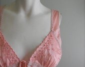 Memorial Day Weekend SALE vintage. 60s Pink Nylon Baby Doll Camisole