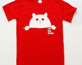 Cat Shirt, Red T Shirt, I heart Fat Kitty womens, mens, sizes S,M,L,XL