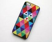 iPhone 5 case, iPhone 5 cover geometric colours, triangle art, plastic cover