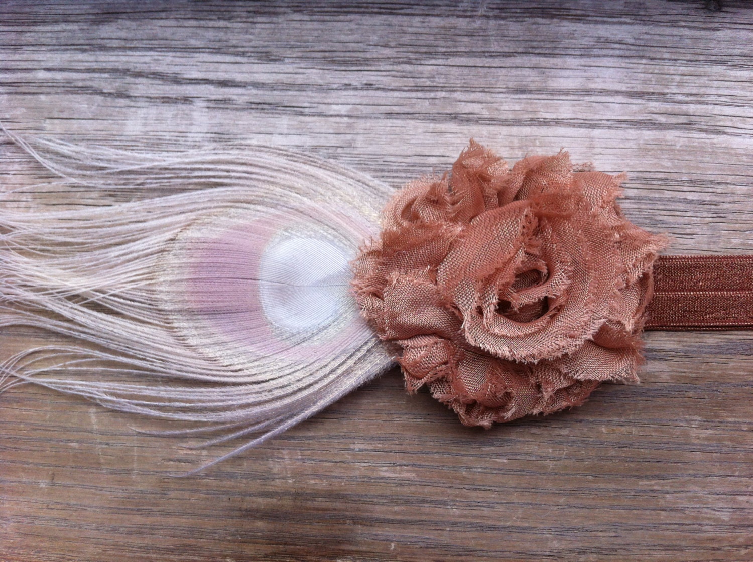 Baby Feather Headband - Ivory & Brown - Photo Prop