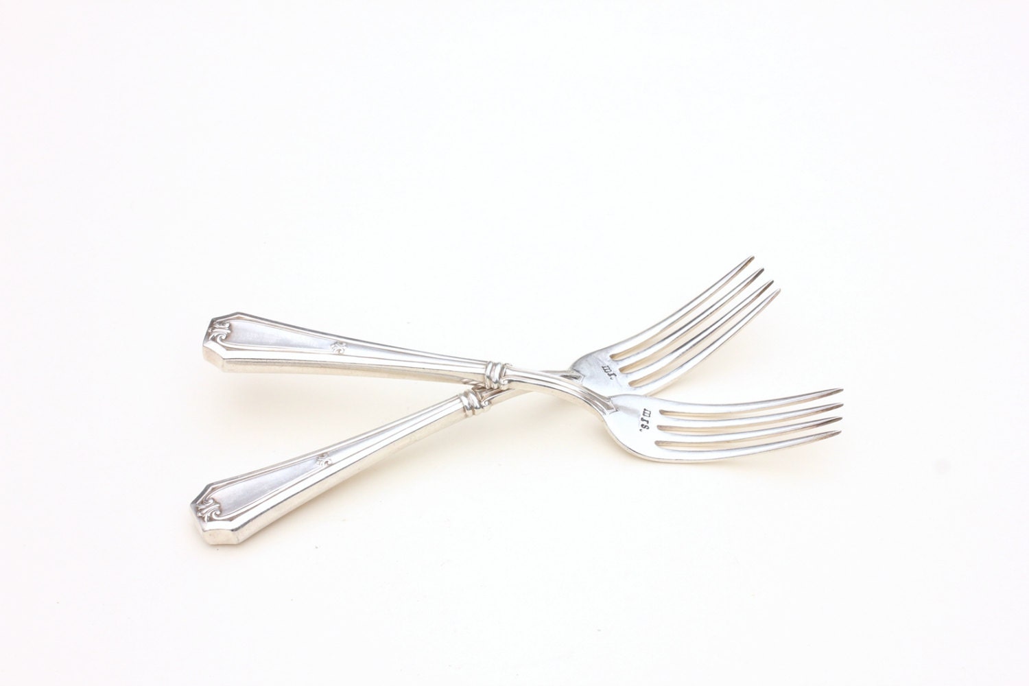 Unique Mr. and Mrs. Wedding Forks.  1911 Fairmount Hand Stamped Wedding Table Setting