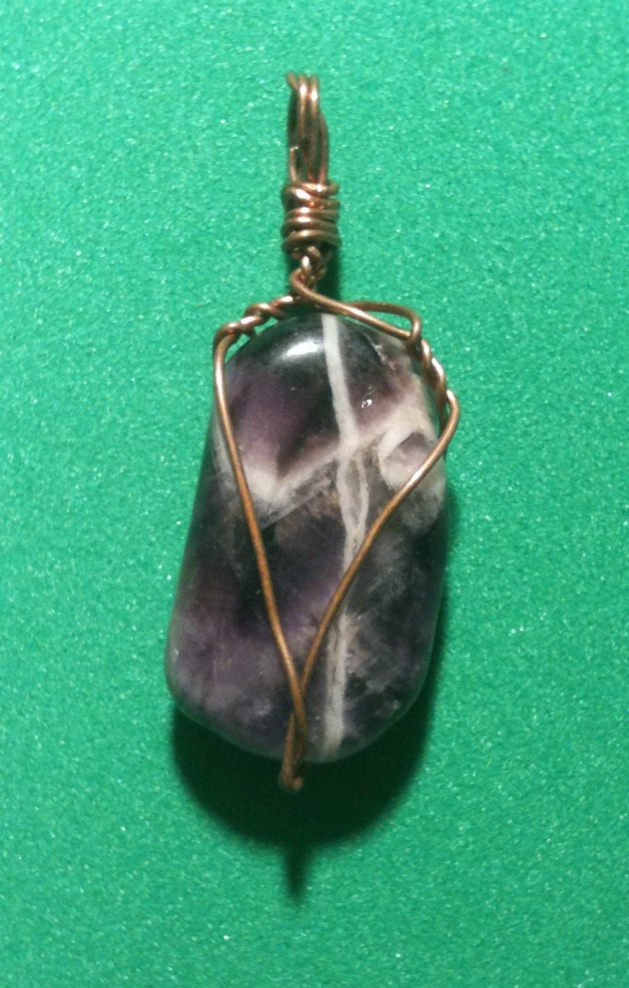 Amethyst Wire Wrapped Pendant with "Spirit Cross"