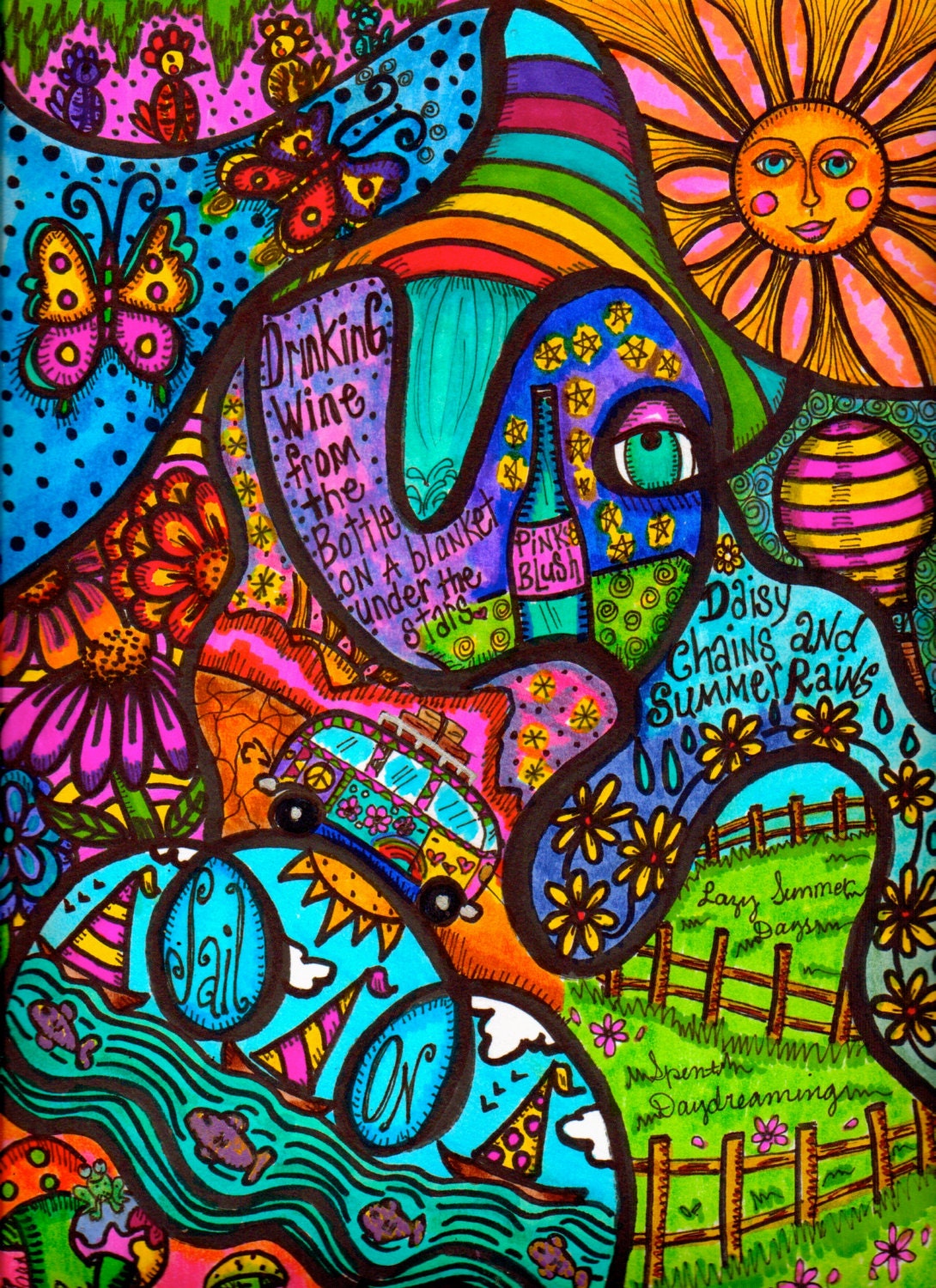 Hippie Art, Original, Summer Dreams