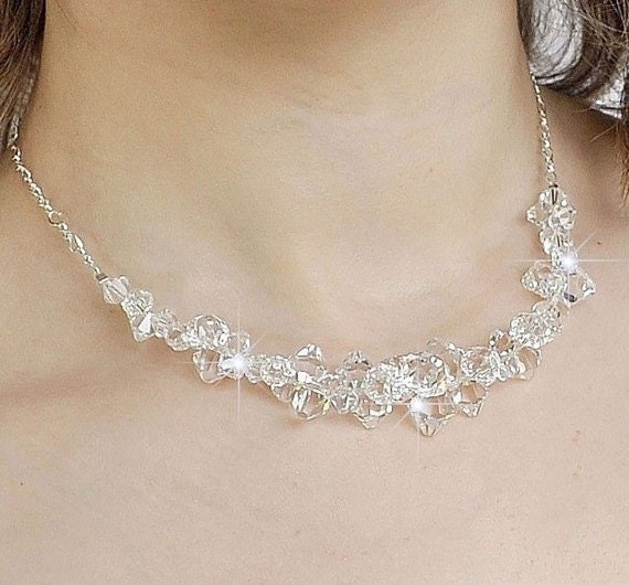 Statement Wedding Necklace. Chunky Wedding Necklace, Crystal Wedding Necklace, Wedding Jewelry Crystal