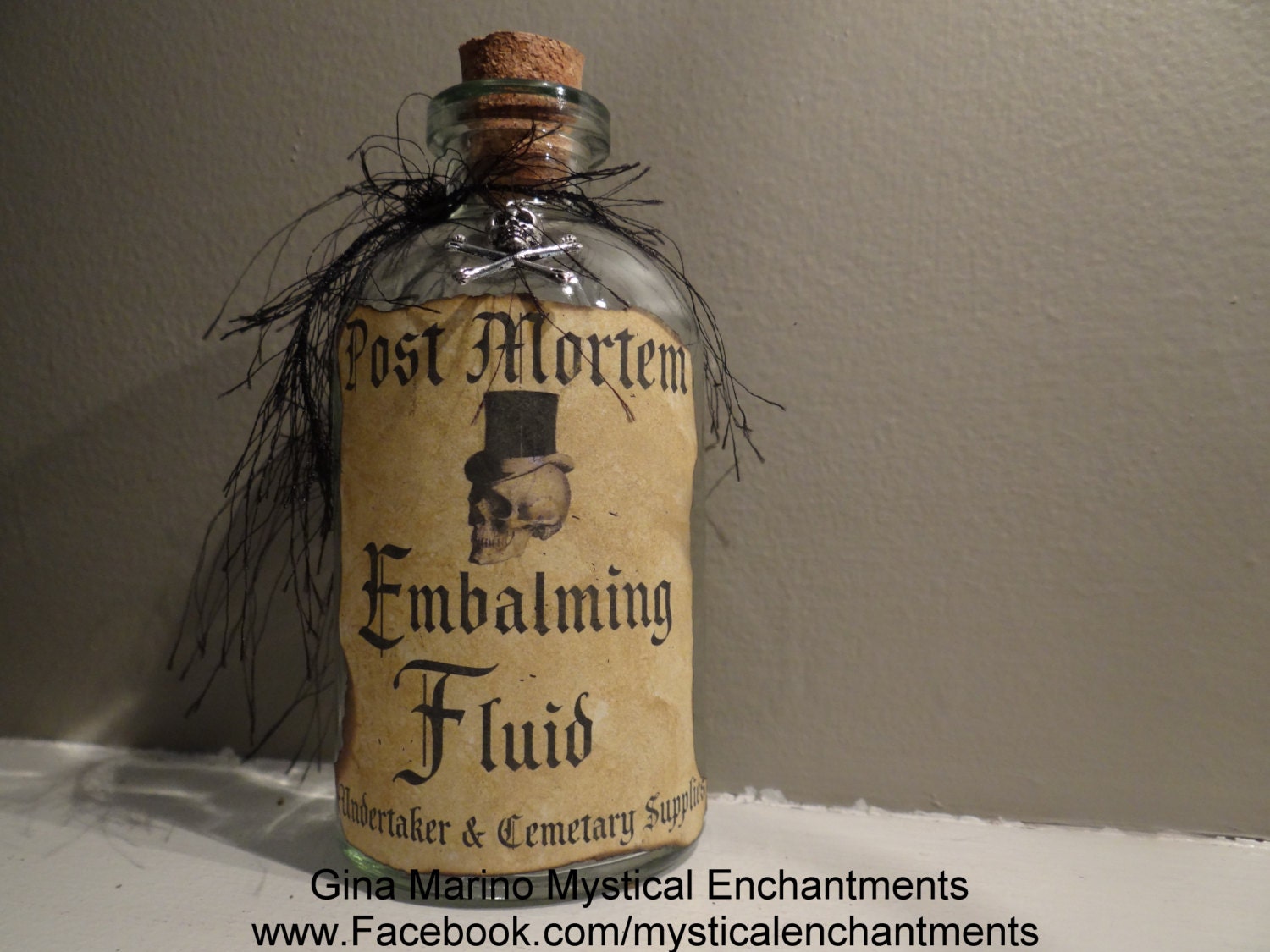 Embalming Fluid glass bottle with stopper
