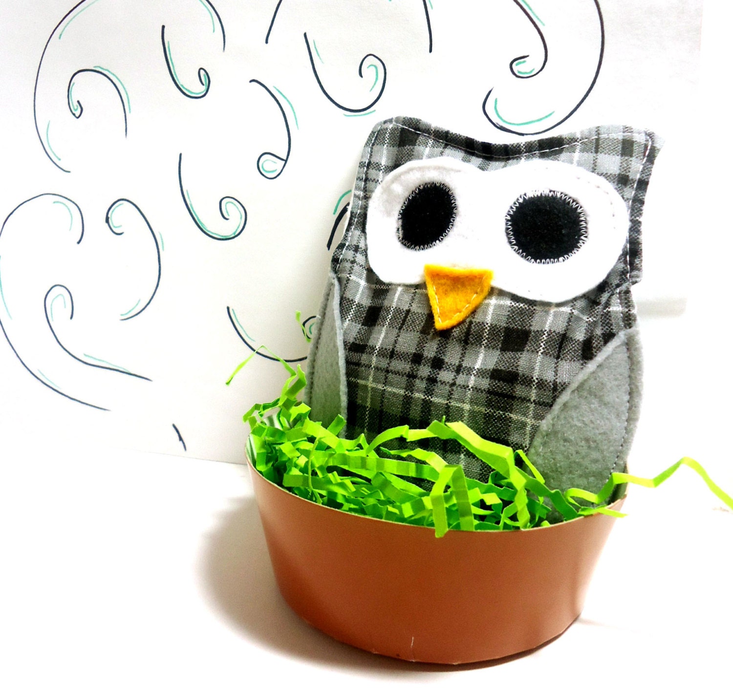 Hot or Cold Pack Boo Creature Owl Black Gingham