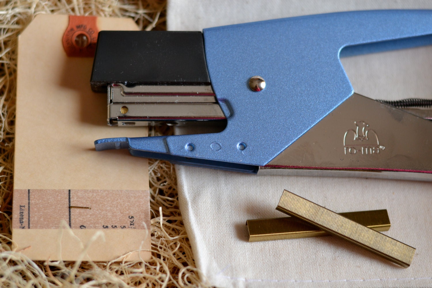Blue European Stapler (Uses Lovely Petite Brass Staples)