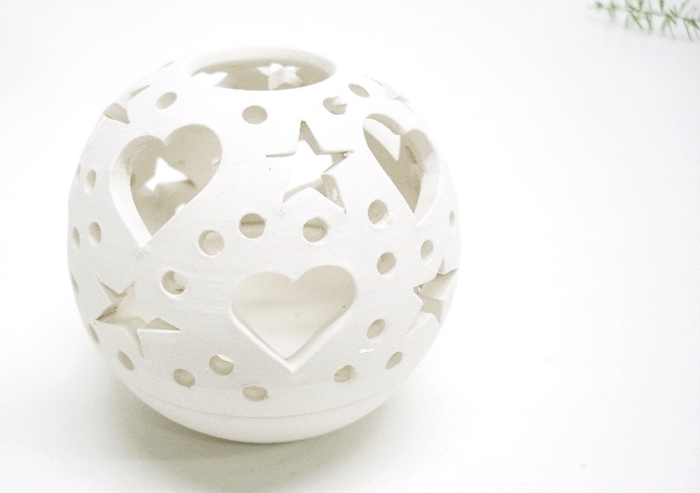 Candle holder/ Ceramic Candle holder/ Tea light holder/ White, minimalist holder/ ETSY EXCLUSIVE The Original Candileria Handmade CANDLES