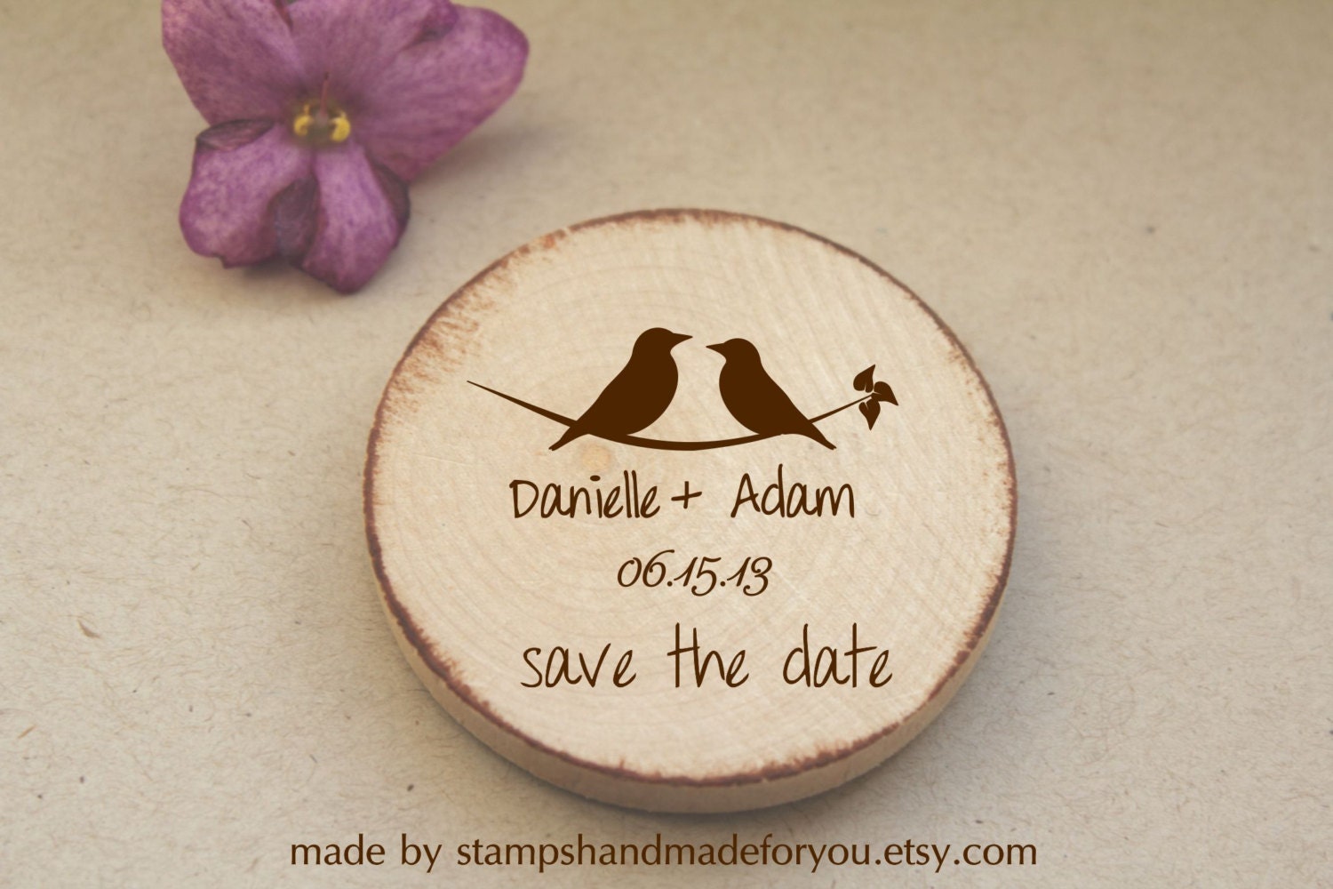 unique Custom Save the date/Wedding Favor Wood Magnets birds love- favors or save the date 70 magnets