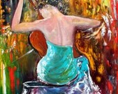 Rhapsody in Blue 30" x 36" Gallery Quality Giclee Print on Museum Archival canvas of Original painting by Karen Tarlton fine art