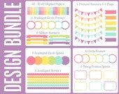 Sweet Sorbet Design Bundle Digital Clip Art Graphics for Personal or Commercial Use