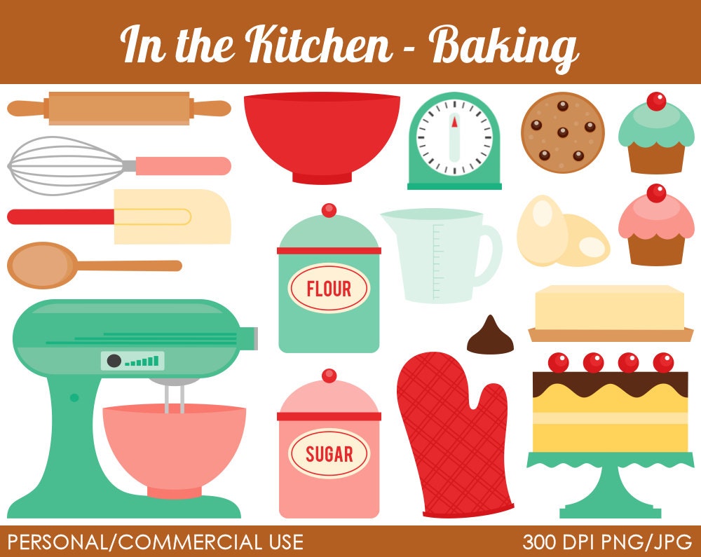 Kitchen - Baking Clipart - Digital Clip Art Graphics for Personal or Commercial Use