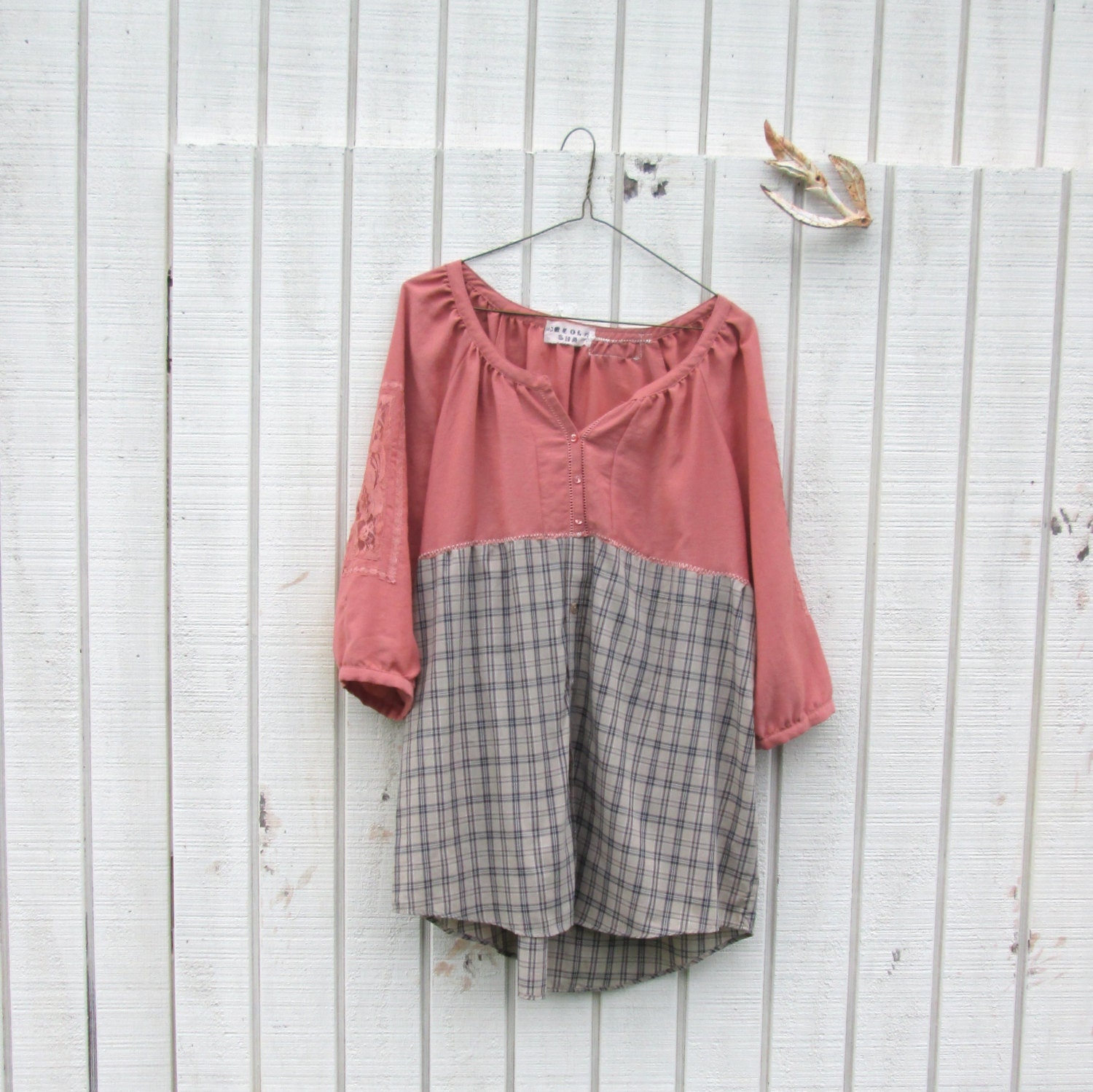 medium - large  - Urban Chic Day Dress / Baby Doll / Funky Dress / Eco Dress / Tattered Artsy Dress / Upcycled Clothing by CreoleSha