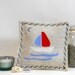 Organic Herb Filled Linen Sachet wih Original Sailboat Design Applique - Seaside Dreams Scented