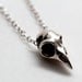 Tiny Bird Skull pendant in Sterling Silver Precious The itty bitty birdy on a silver chain
