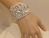 Vintage Inspired Wedding Bracelet, BETHANY, Bridal Bracelet, Pearl Bracelet, Rhinestone Bracelet, Bridal Jewelry, Bridesmaid Bracelet