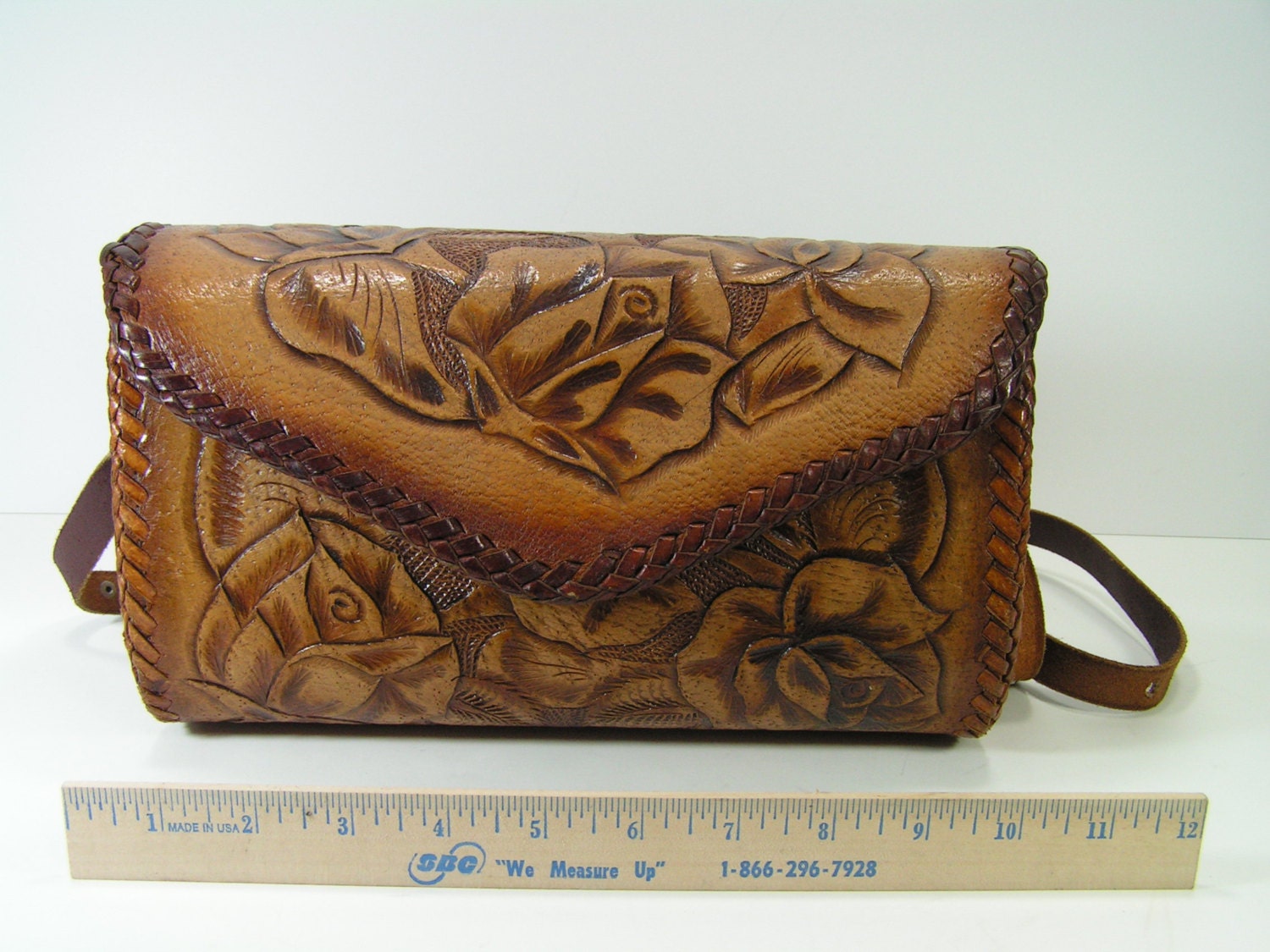 tooled leather western shoulder bag purse brown cowboy cowgirl handmade custom