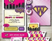 SUPERHERO - personalised invitation printable party package