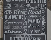 Subway Art Sign Customized typography wood sign