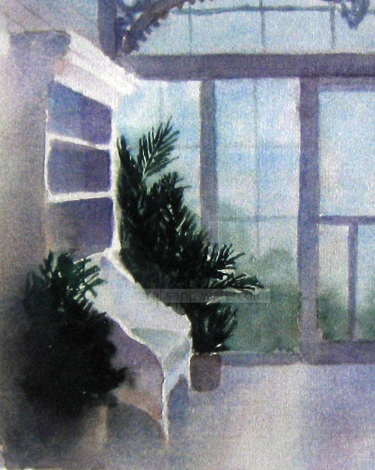Cape May porch watercolor archival print 8" x 10"