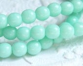 Mint green glass 4mm round Czech bead lot of (50)  - VB58 - MarilynsNewVintage