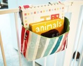 Girls Rainbow Bike Basket, Kids Handlebar Basket, Bag for Balance Bike, Scooter, Fabric Bucket -- MADE TO ORDER