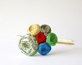 Rosette Headband Liberty Cotton floral Fabric Flower Headband Red Green Blue Yellow Wrapped Headband Rhinestone