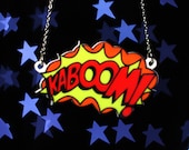 KaBoom Comic Blast Necklace, Silver Plated Chain