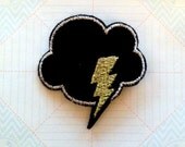 Weather Hair Clip, Rain, Sun, Rainbow, Snow and Lightning, Cloud with a Silver Lining